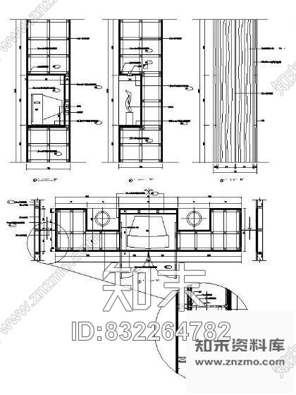 图块/节点木制电视柜详图cad施工图下载【ID:832264782】