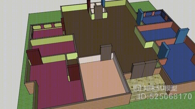非常小的大学宿舍SU模型下载【ID:525068170】