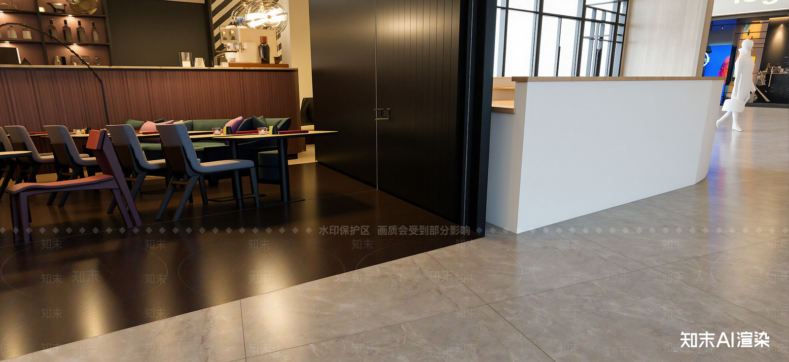 现代咖啡厅SU模型下载【ID:1222255018】