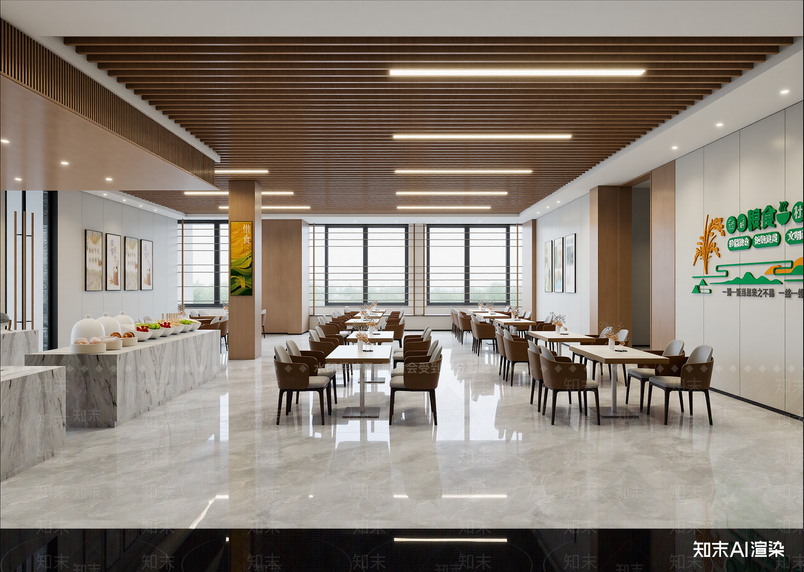 自助餐厅3D模型下载【ID:1214019734】
