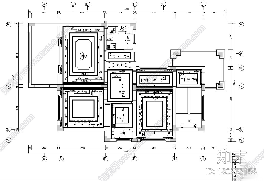 欧式风格三层双拼别墅住宅装修施工图设计cad施工图下载【ID:180363156】