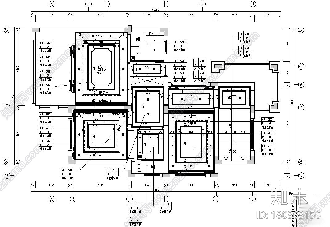 欧式风格三层双拼别墅住宅装修施工图设计cad施工图下载【ID:180363156】