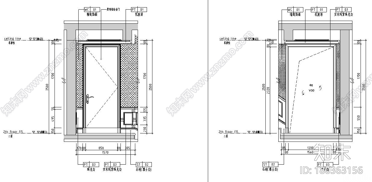 欧式风格三层双拼别墅住宅装修施工图设计cad施工图下载【ID:180363156】