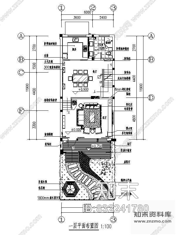 图块/节点别墅平面图cad施工图下载【ID:832241780】