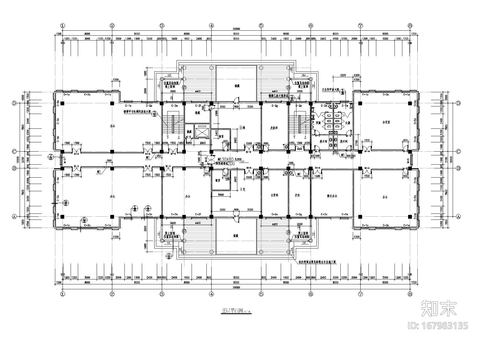 欧式办公楼施工图CADcad施工图下载【ID:167983135】