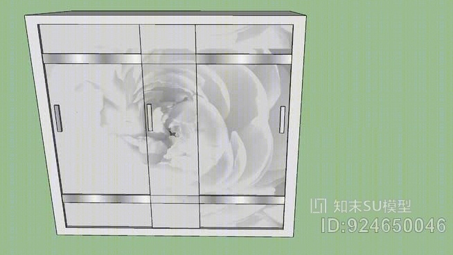 带滑门壁橱的衣柜SU模型下载【ID:924650046】