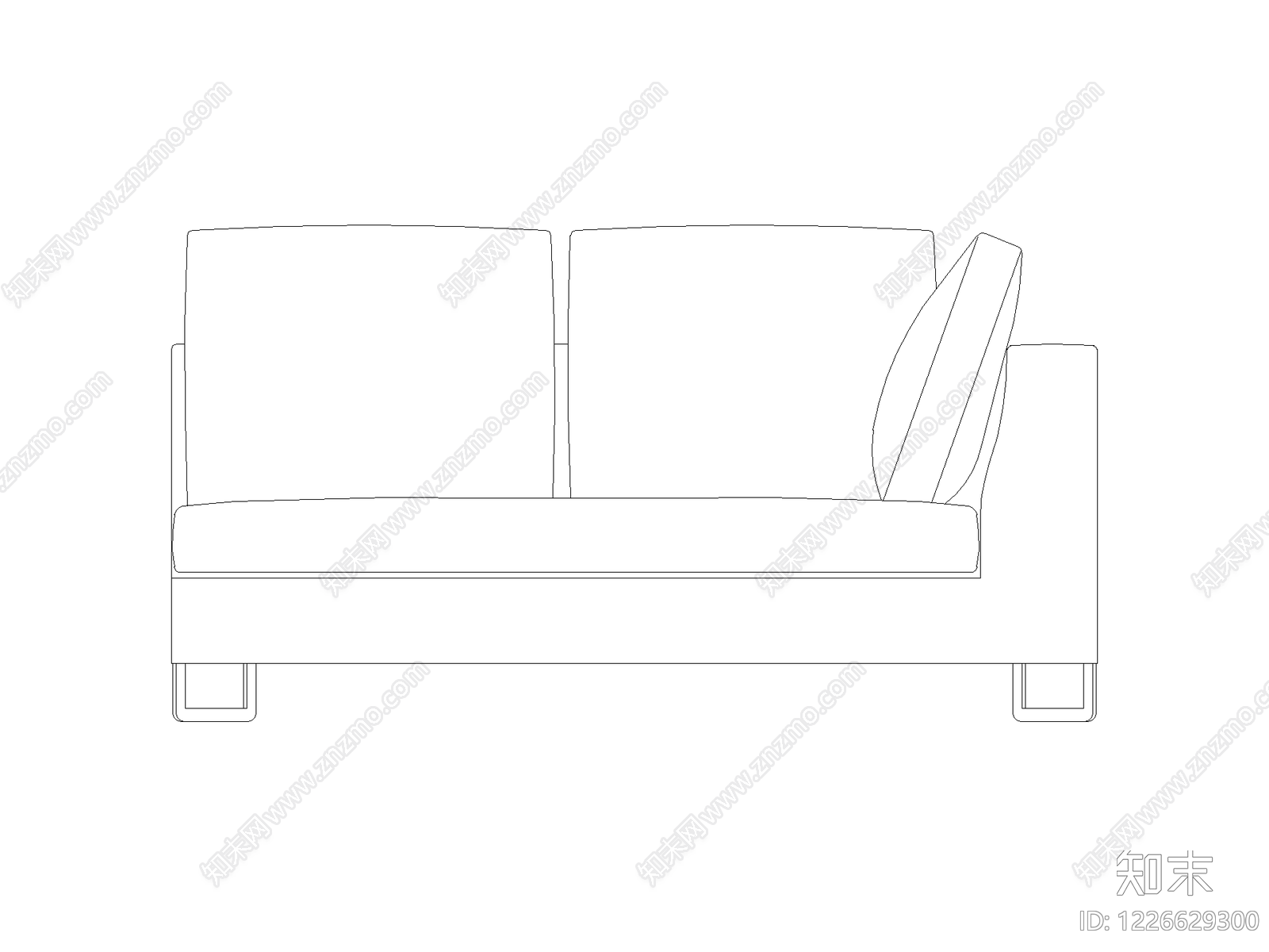 沙发cad施工图下载【ID:1226629300】