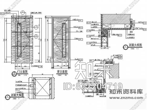 图块/节点休闲区单扇门详图cad施工图下载【ID:832204719】