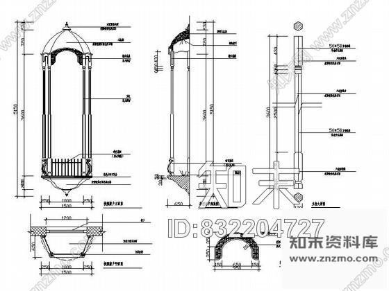 图块/节点酒吧拱门窗详图cad施工图下载【ID:832204727】