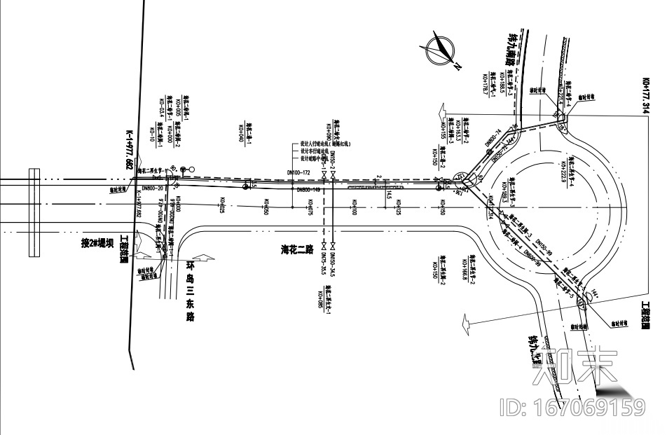 [海南]成片岛屿市政工程给排水施工图cad施工图下载【ID:167069159】