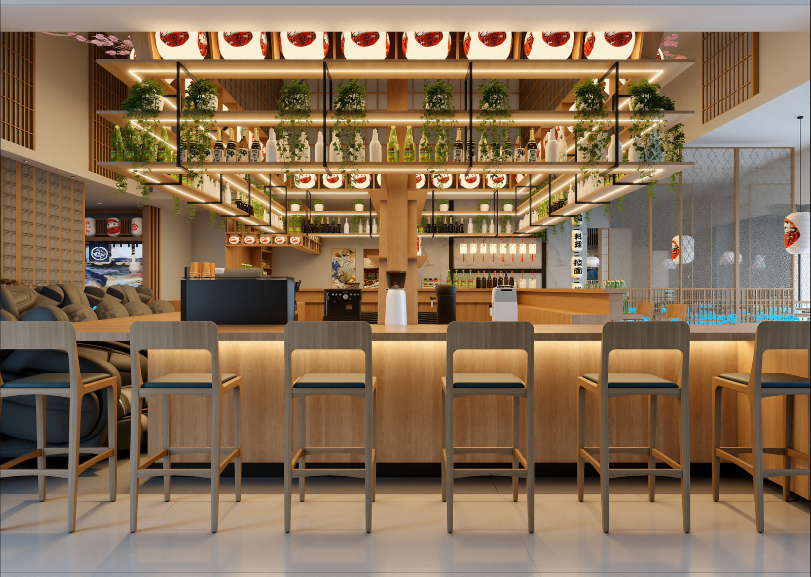 日式日料店3D模型下载【ID:1215119623】