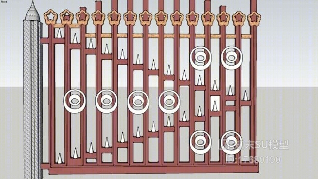 庭院门SU模型下载【ID:17680190】