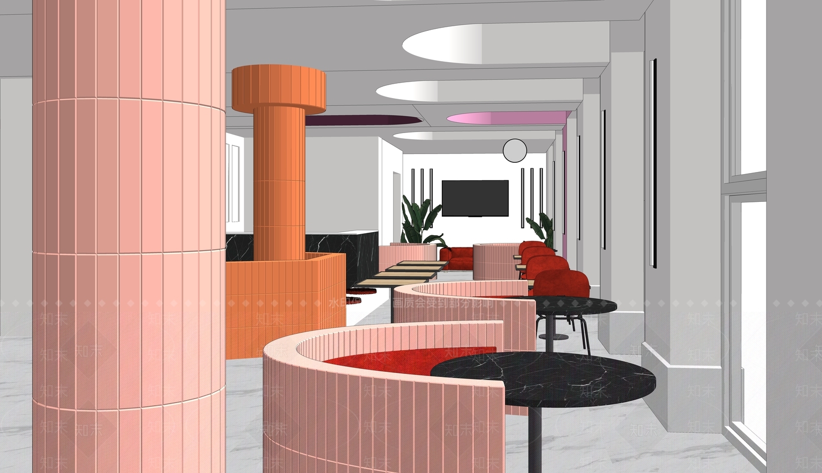 wanna设计现代风格咖啡店SU模型下载【ID:192876271】