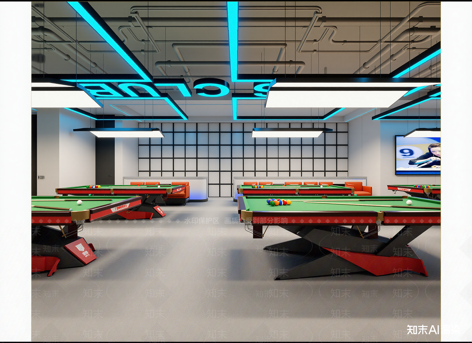 台球室3D模型下载【ID:1214671834】