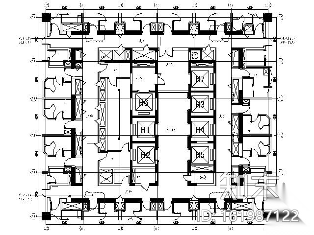 酒店客房走廊及电梯厅施工图施工图下载【ID:161987122】