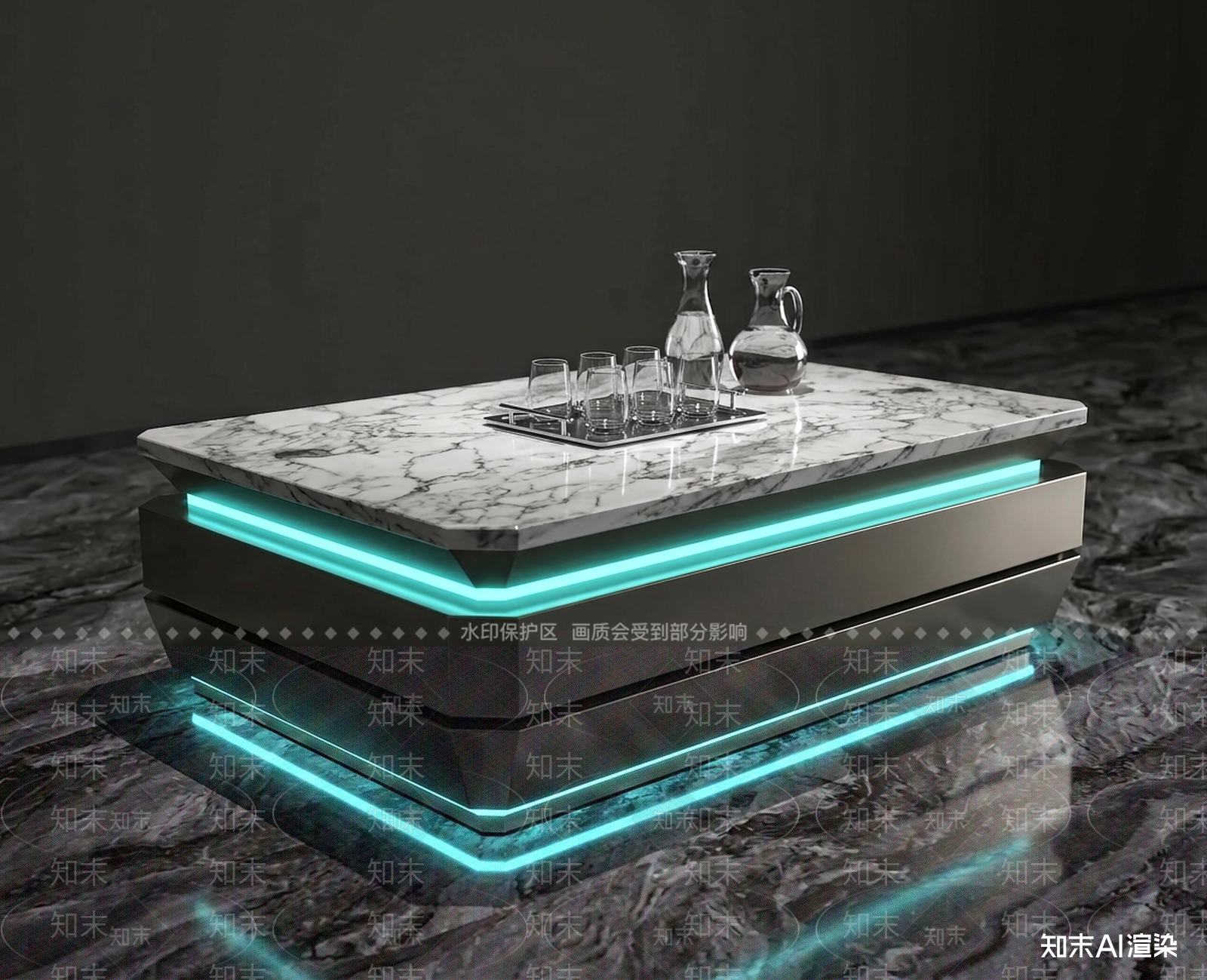 几何造型吧台茶几3D模型下载【ID:1227407006】