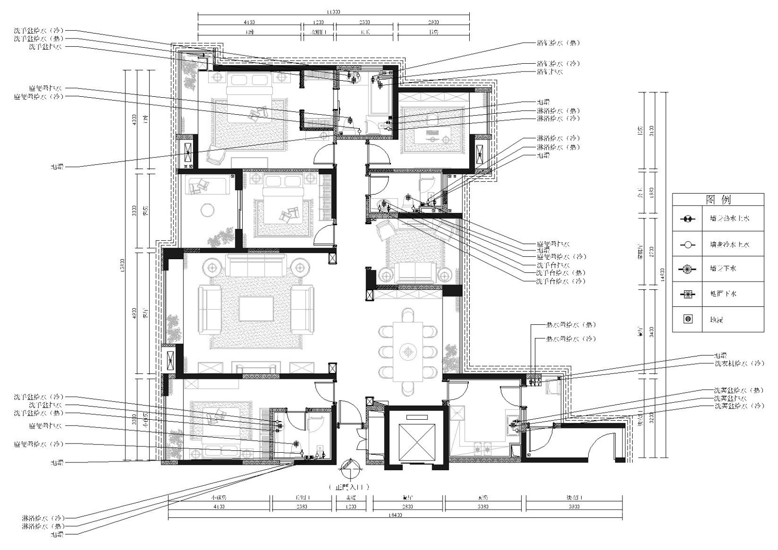 [湖南]岳阳208㎡欧式样板间施工图+实景拍摄cad施工图下载【ID:160017124】