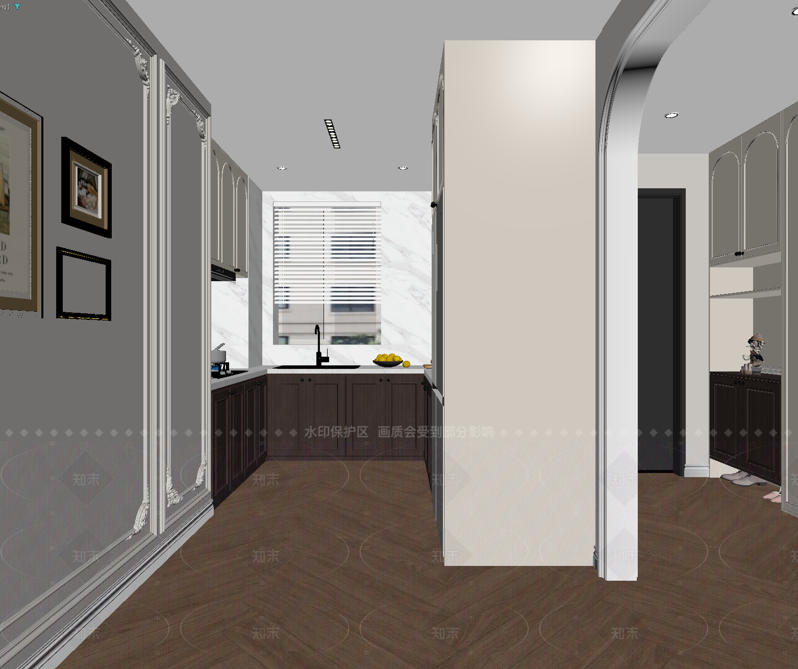 法式封闭式厨房3D模型下载【ID:1214932628】