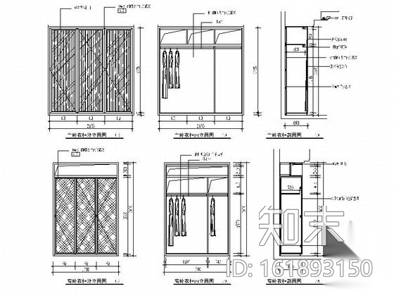 精品F户型三居室样板间施工图（含效果）cad施工图下载【ID:161893150】