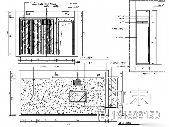 精品F户型三居室样板间施工图（含效果）cad施工图下载【ID:161893150】