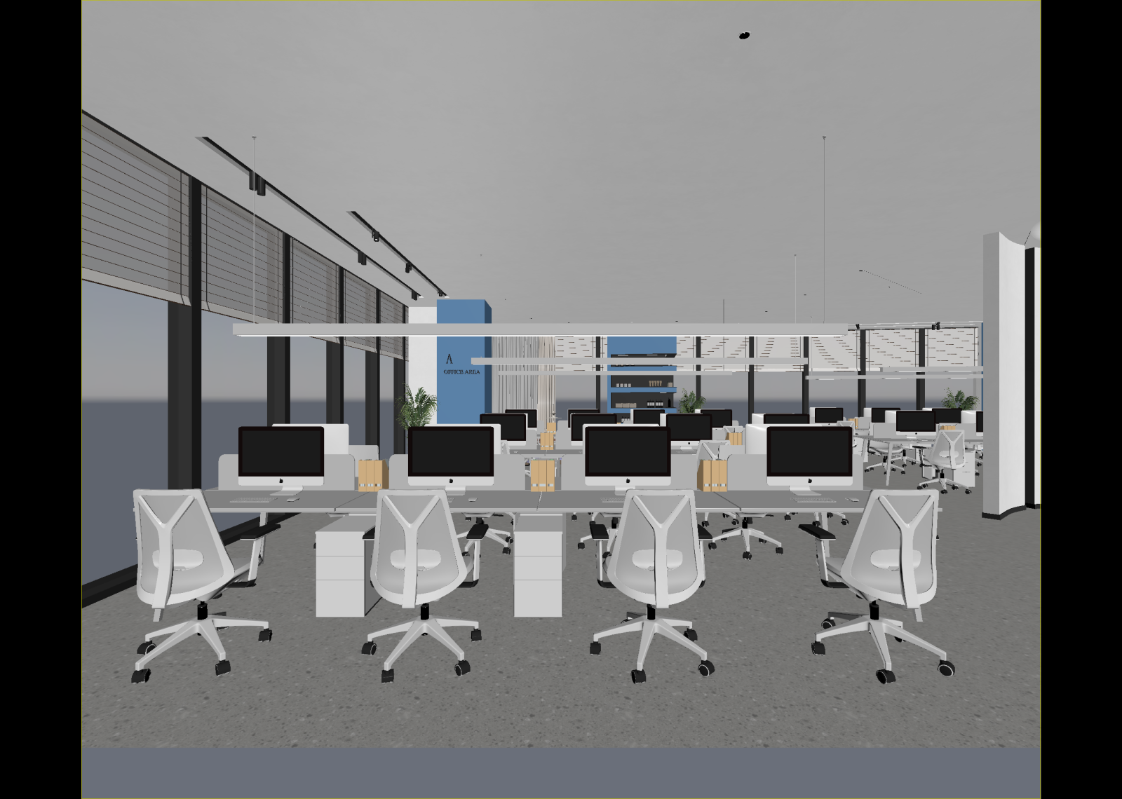 现代办公区3D模型下载【ID:1214632424】