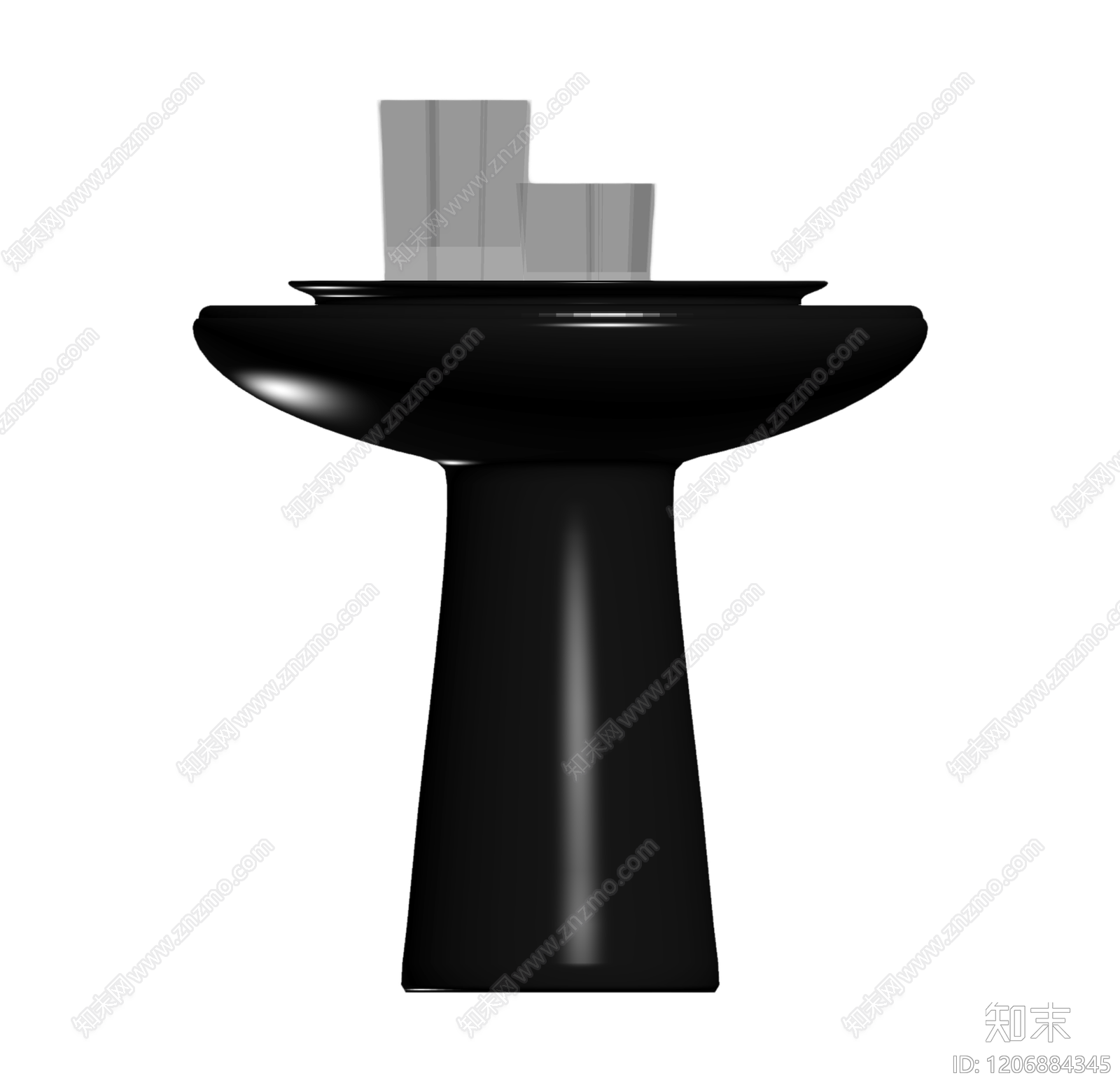 黑色圆形高脚桌3D模型下载【ID:1206884345】