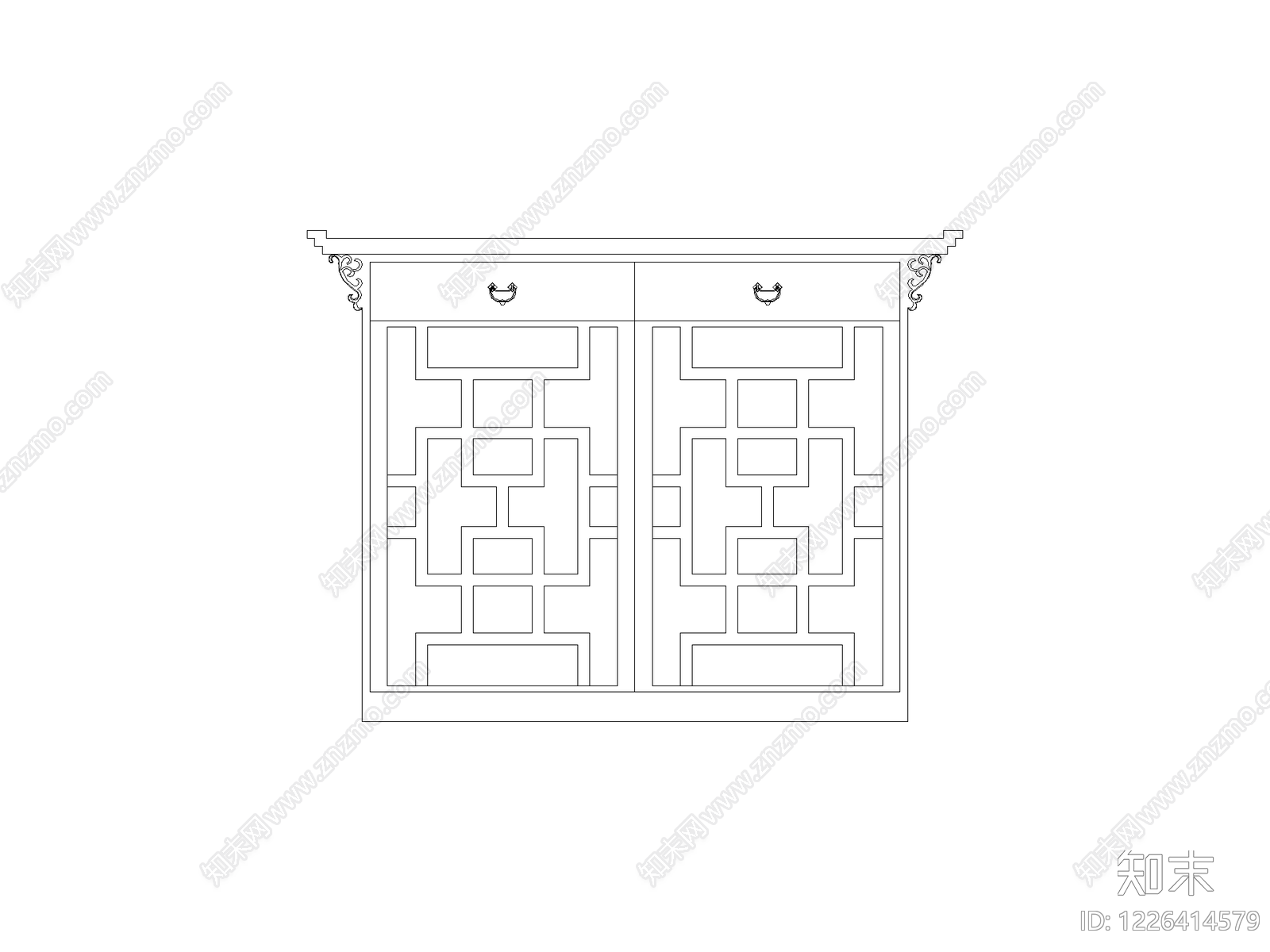 柜子平立面cad施工图下载【ID:1226414579】