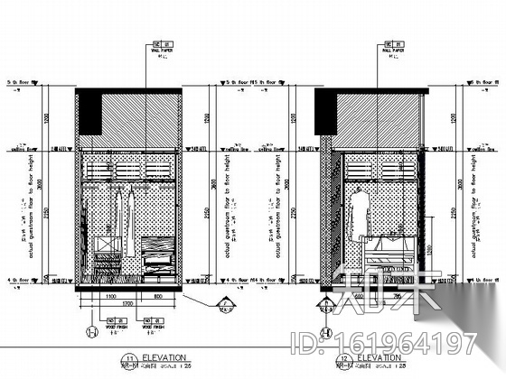 [深圳]某国际大酒店K1房型客房施工图施工图下载【ID:161964197】