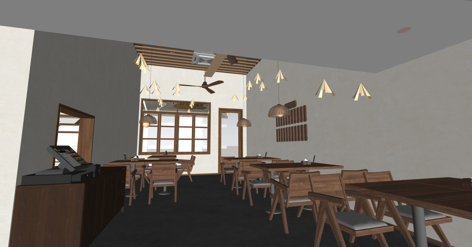 现代快餐店SU模型下载【ID:1215946673】