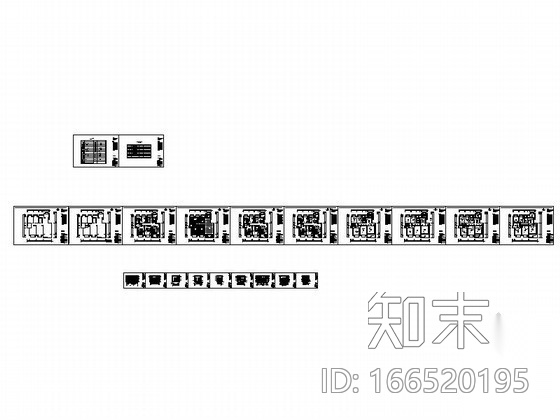 三居室时尚家装设计图cad施工图下载【ID:166520195】