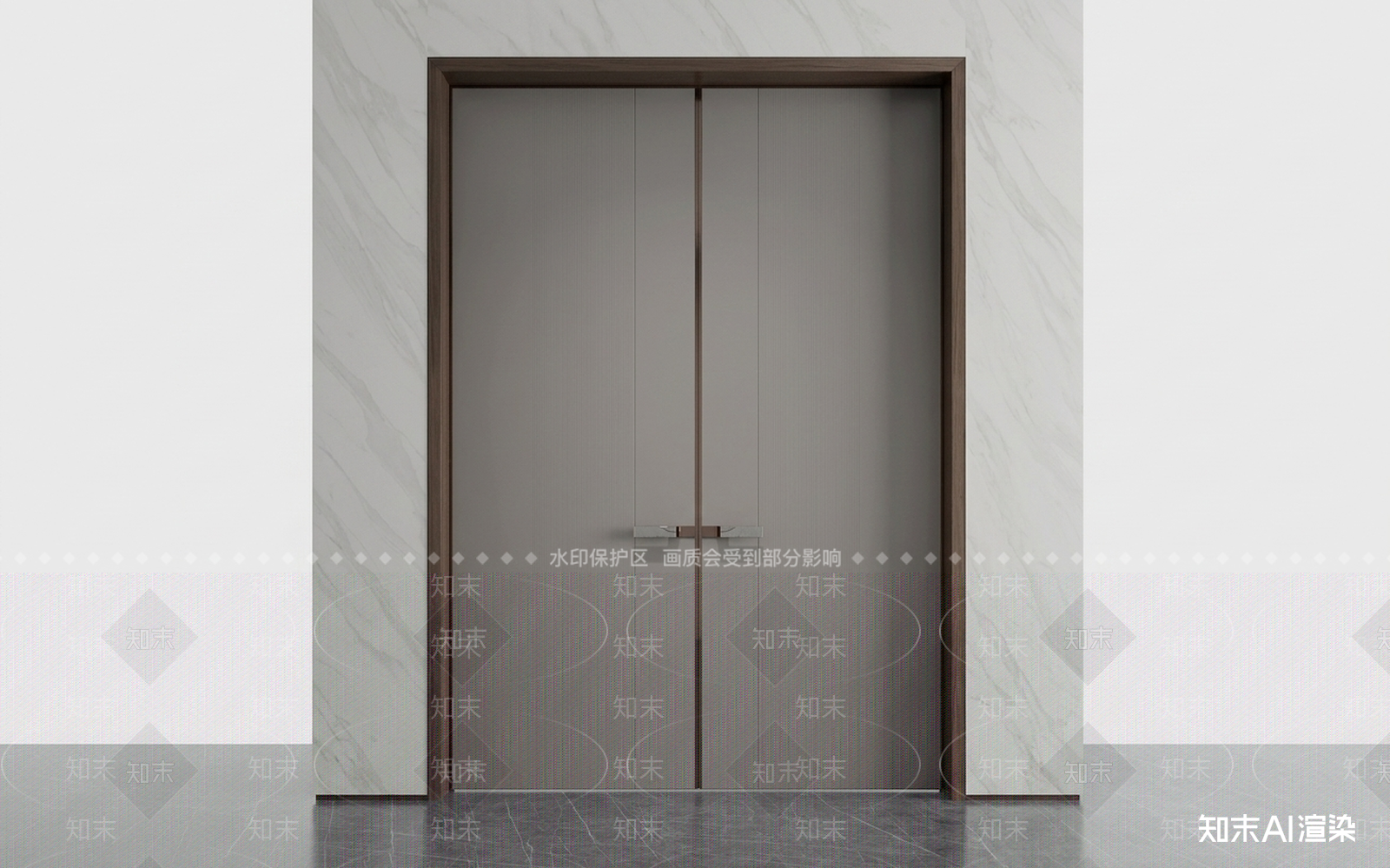 轻奢拉手3D模型渲染效果图