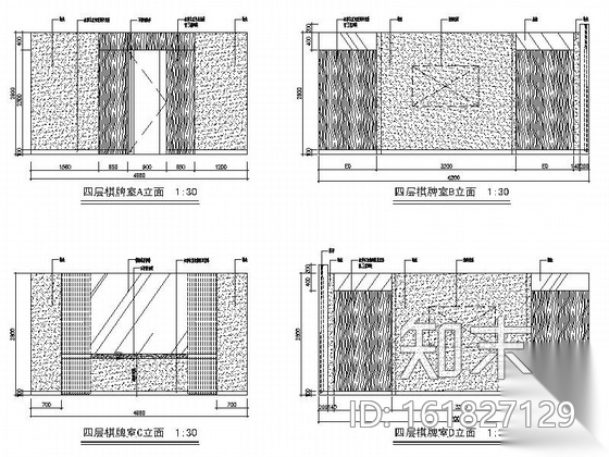 [上海]高级现代风格会所室内装饰施工图（含效果）施工图下载【ID:161827129】