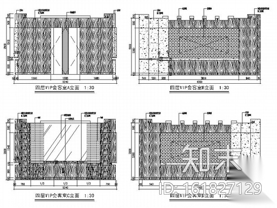 [上海]高级现代风格会所室内装饰施工图（含效果）施工图下载【ID:161827129】