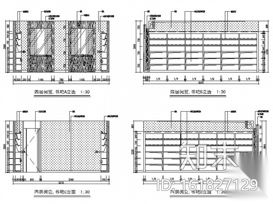 [上海]高级现代风格会所室内装饰施工图（含效果）施工图下载【ID:161827129】