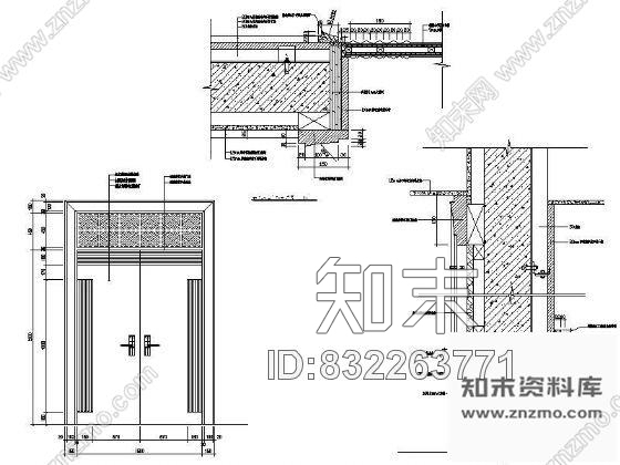 图块/节点走廊入口门详图cad施工图下载【ID:832263771】