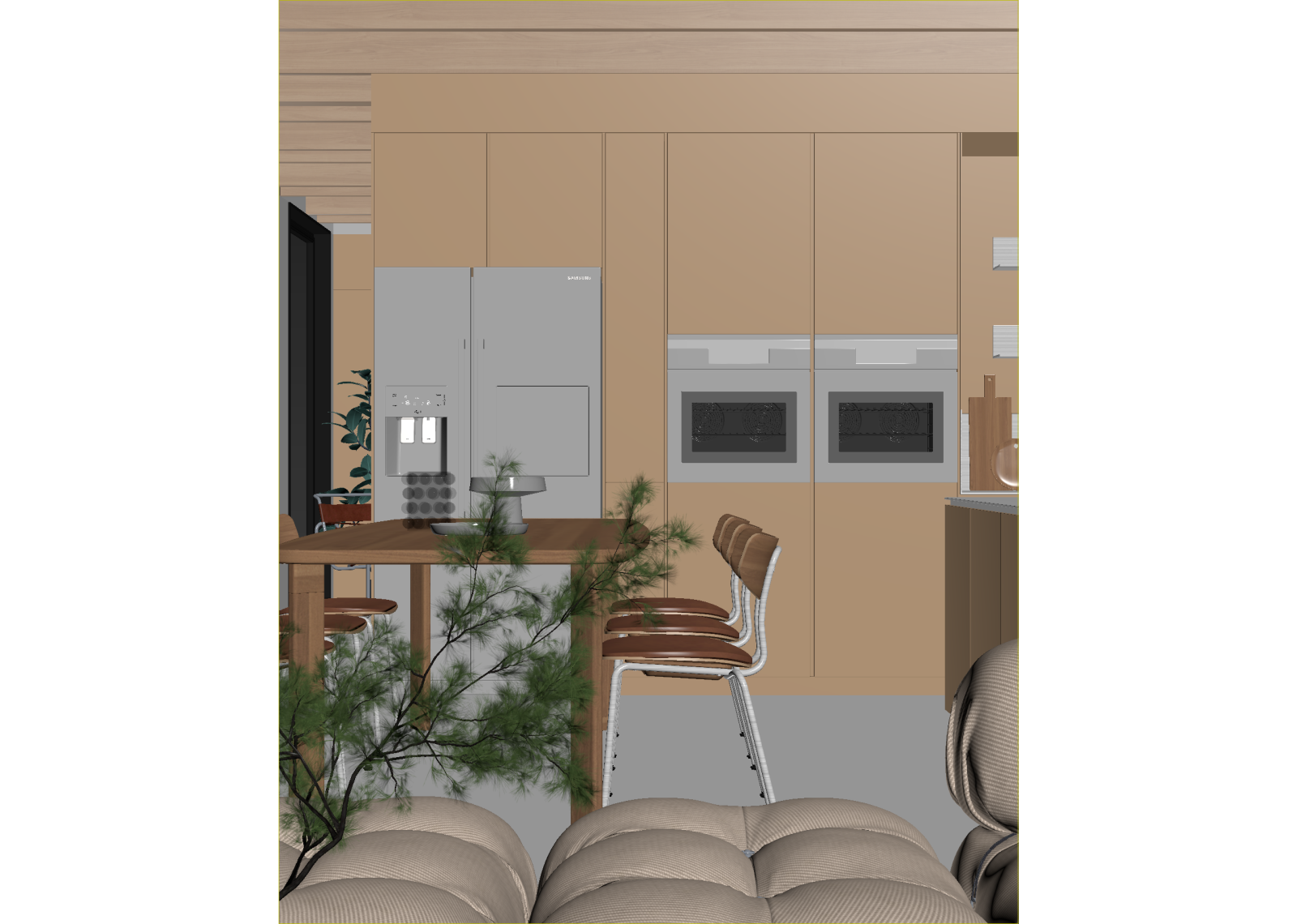 现代开放式厨房3D模型下载【ID:1214945583】