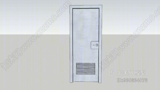 不锈钢WC门高棉SU模型下载【ID:930834078】