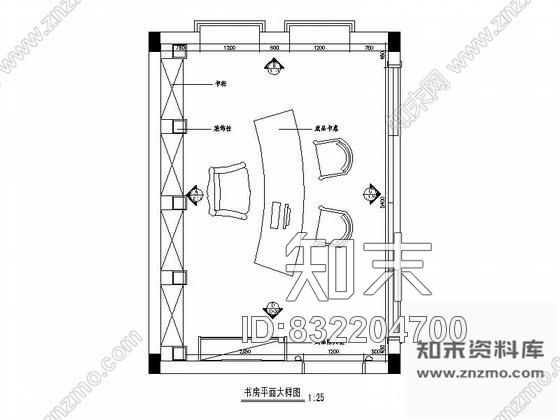 图块/节点书房装修详图cad施工图下载【ID:832204700】