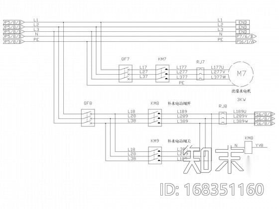 恒压供水电气控制系统图cad施工图下载【ID:168351160】