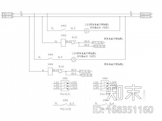 恒压供水电气控制系统图cad施工图下载【ID:168351160】