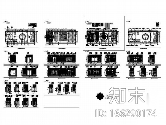 高级会所C型VIP包房装修图cad施工图下载【ID:166290174】