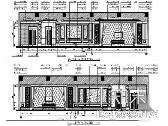 高级会所C型VIP包房装修图cad施工图下载【ID:166290174】