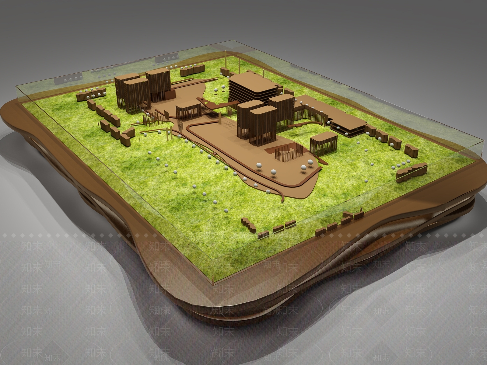 现代楼盘沙盘3D模型下载【ID:433540746】