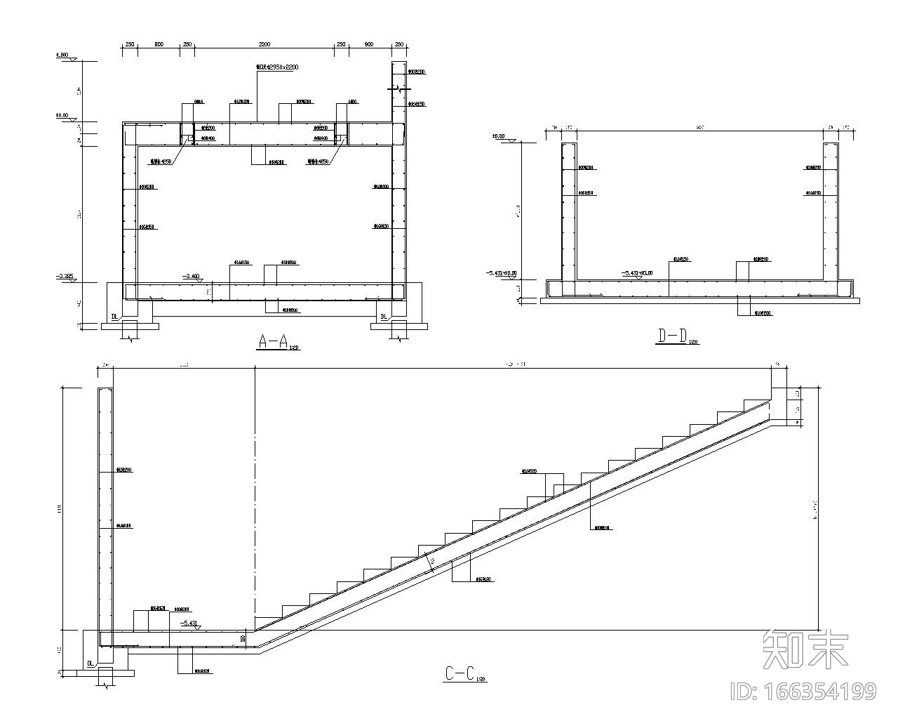 搅拌站桩基础混凝土结构施工图（CAD）cad施工图下载【ID:166354199】