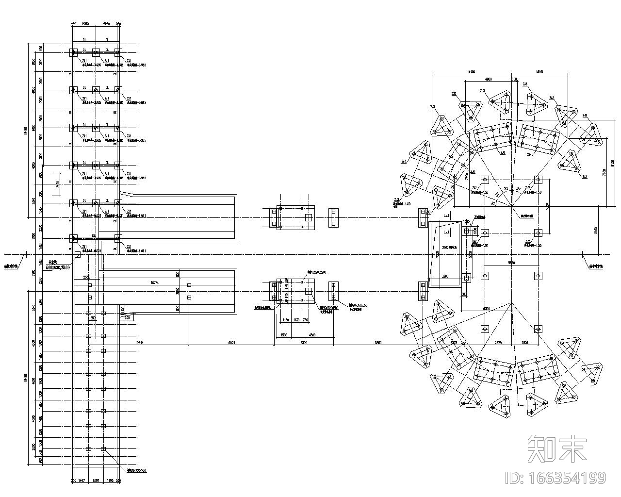 搅拌站桩基础混凝土结构施工图（CAD）cad施工图下载【ID:166354199】