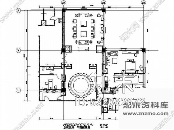 施工图国际大酒店总统套房装修图cad施工图下载【ID:532062672】