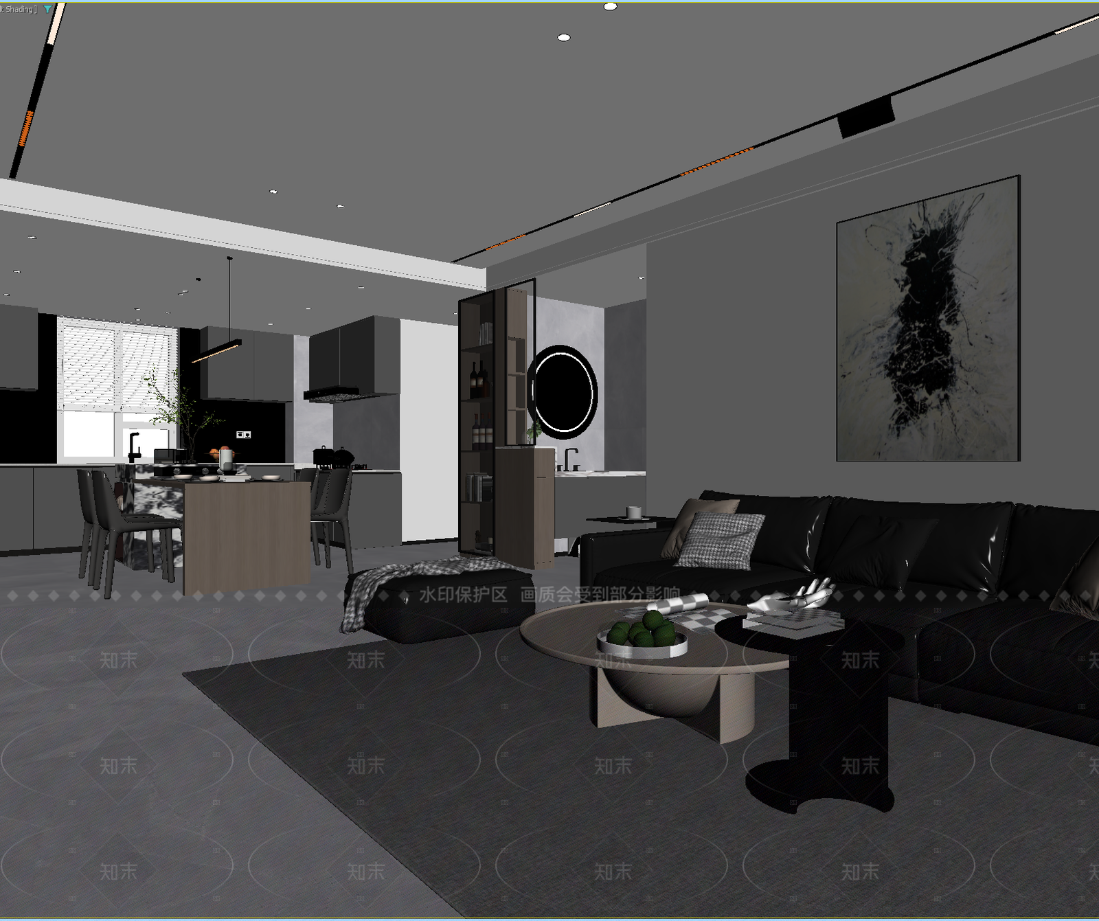 现代客餐厅3D模型下载【ID:1214941285】