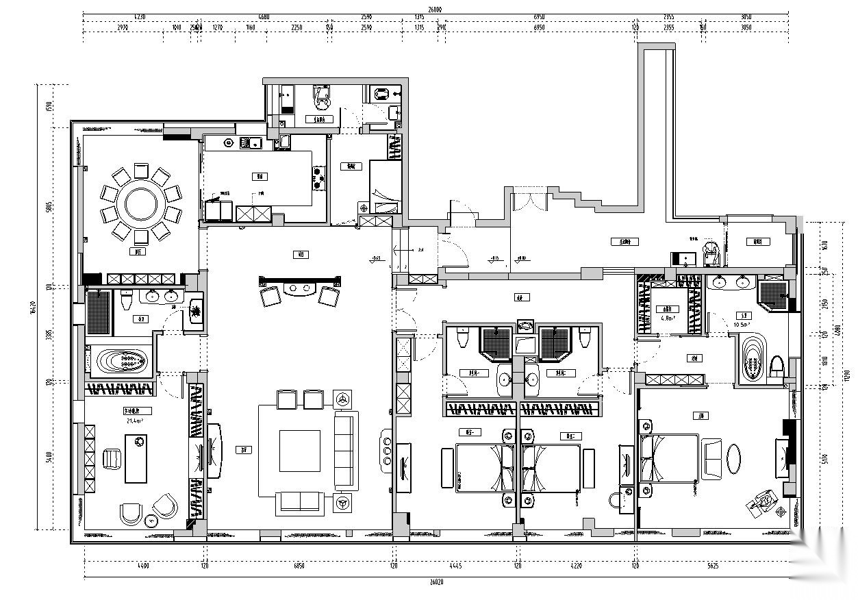 欧式风格豪华家装设计完整施工图设计+实景施工图下载【ID:160403140】