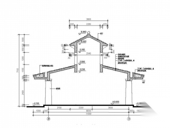 [深圳]某湖滨公园会所建筑施工图cad施工图下载【ID:167252110】