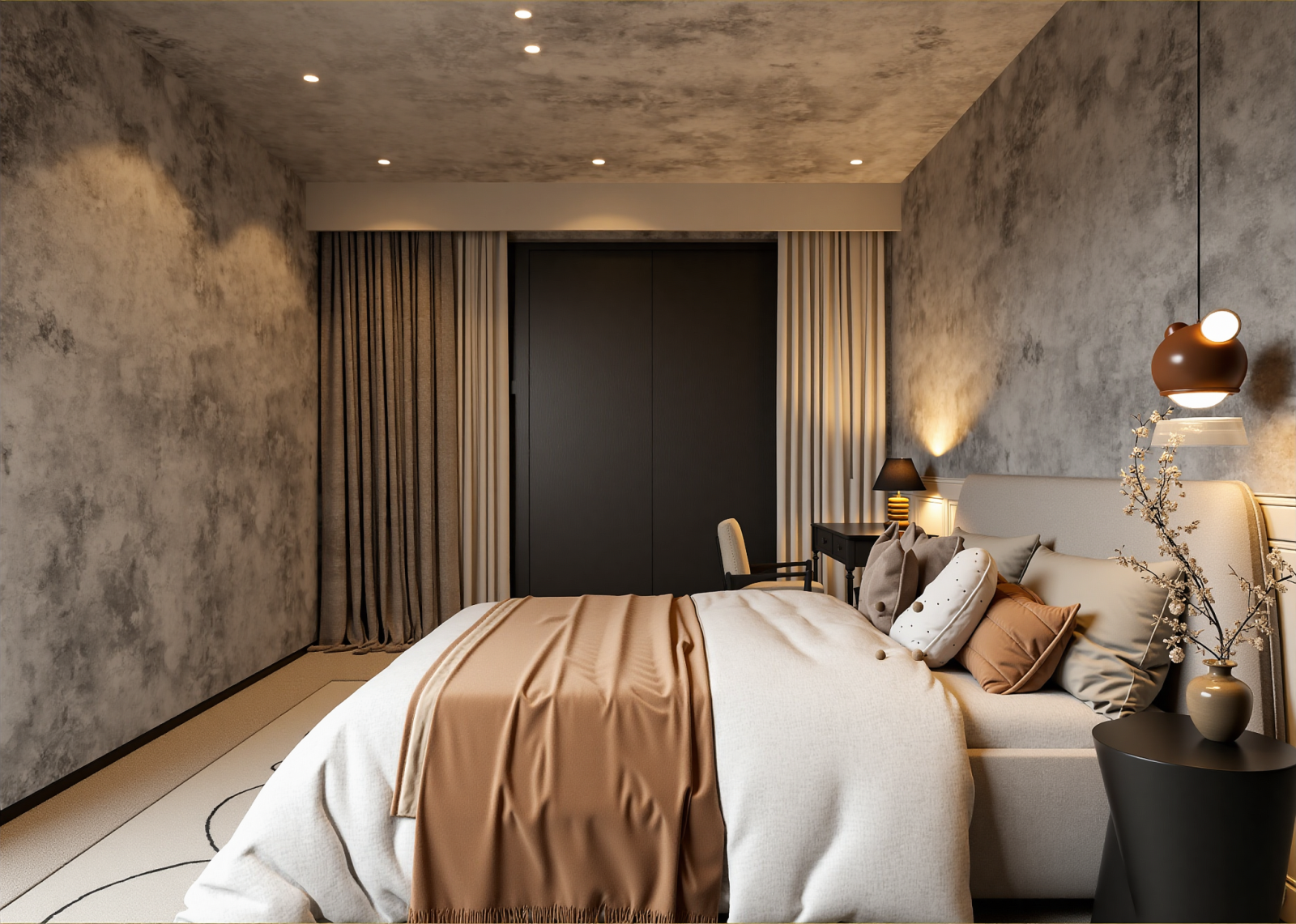 美式酒店客房3D模型下载【ID:1215114557】